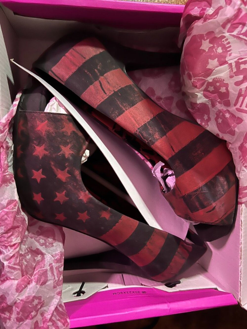 Like New "Vintage" Abbey Dawn 'Rockstar' American Flag Platform Heels; Size 11